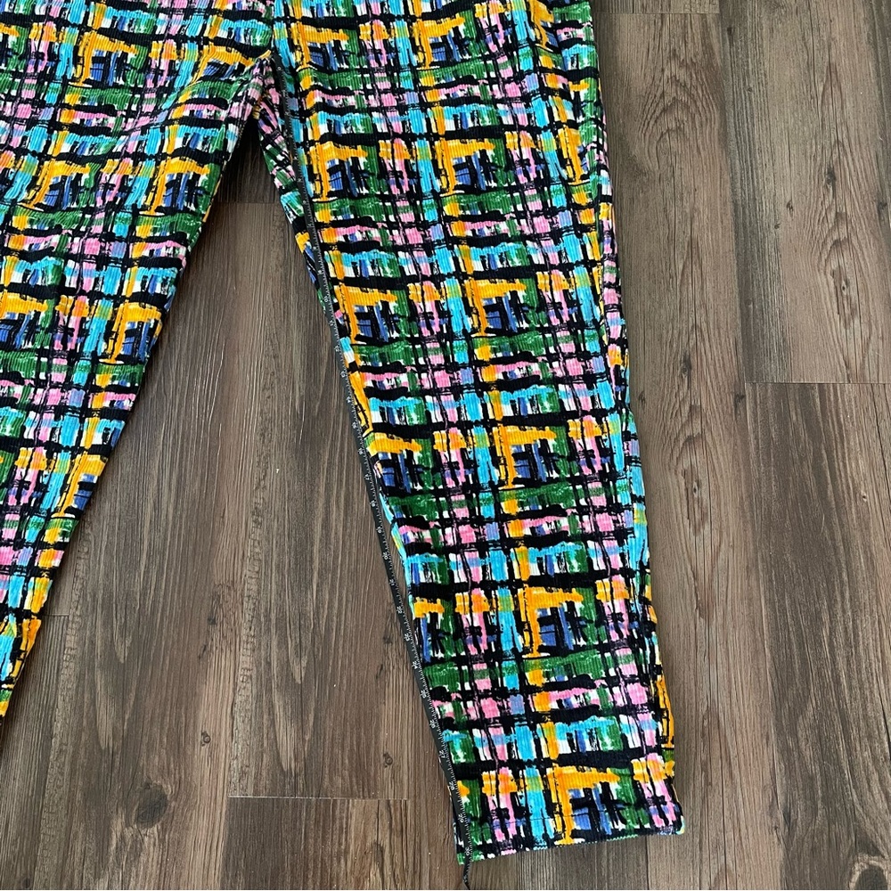 Lucy & Yak Multi-Color Abstract Plaid Straight Leg Pants - Picture 3 of 7
